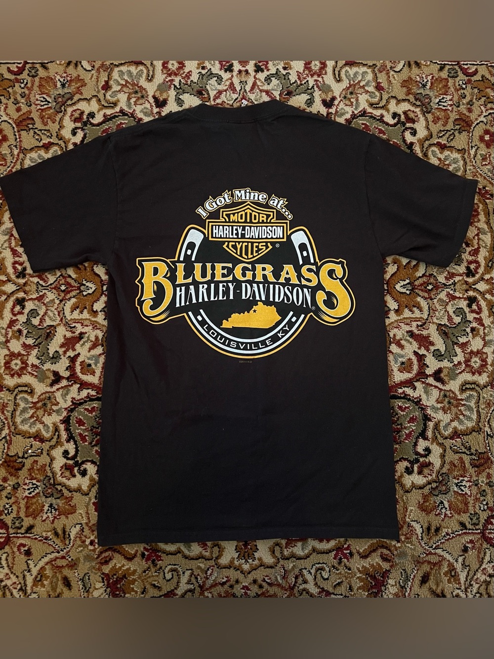 Harley-Davidson t-shirt, Bluegrass Harley. Black. Unisex. Sz small. NWOT.